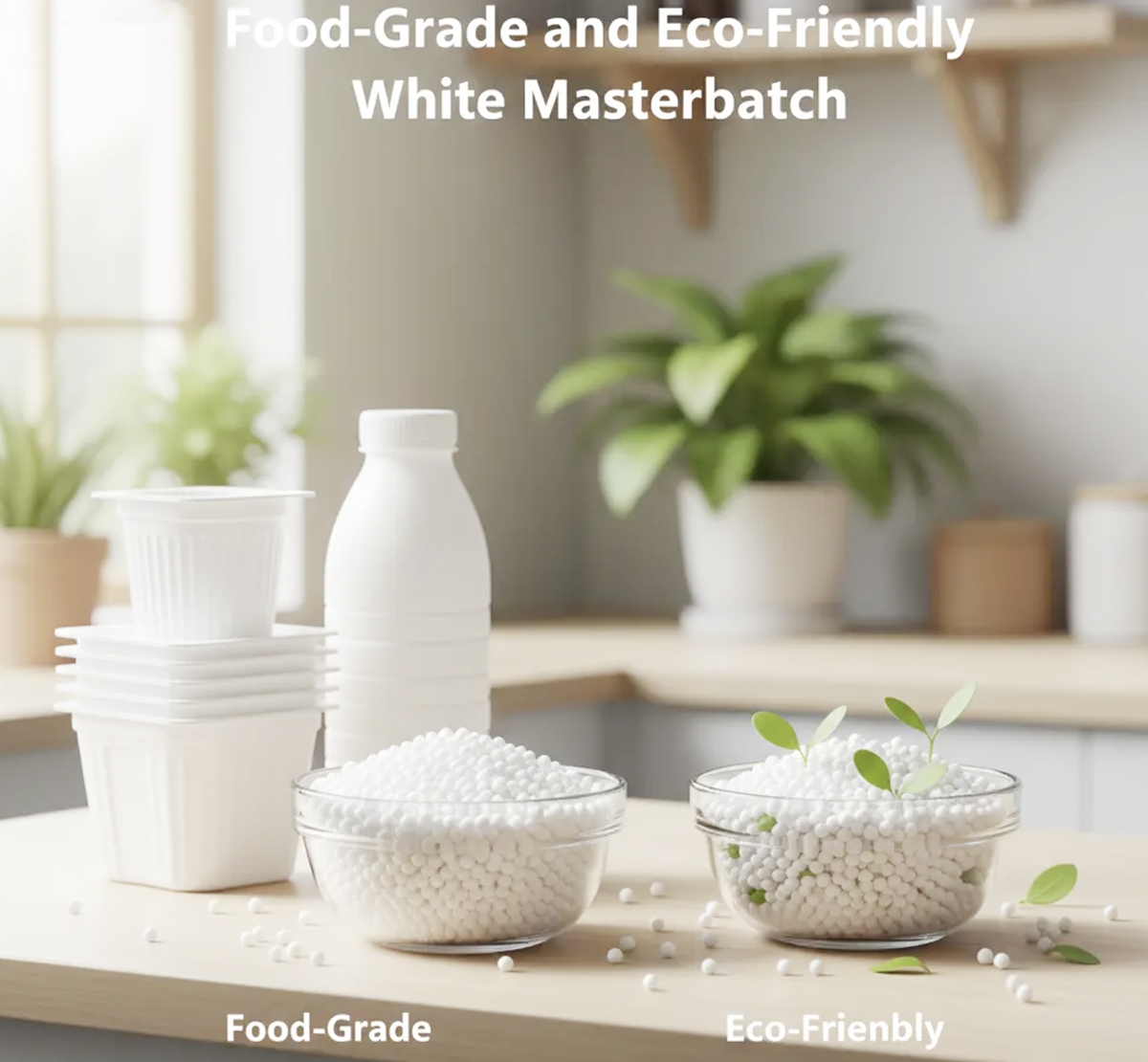 Masterbatch branco para recipientes de alimentos